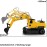 JAMARA 406310 S-Matic Excavator 2.4 GHz, Children's Excavator, Toy Excavator, RC Kids, Remote Controlled, Caterpillar Drive, Multiplayer Operation, from 6 Years, 360 Degree Tower Rotation, Yellow