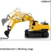 JAMARA 406310 S-Matic Excavator 2.4 GHz, Children's Excavator, Toy Excavator, RC Kids, Remote Controlled, Caterpillar Drive, Multiplayer Operation, from 6 Years, 360 Degree Tower Rotation, Yellow