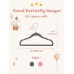 HOUSE DAY Set of 30 Children's Velvet Clothes Hangers, 28 cm, with Notched Design, Ultra Thin, Space-Saving Baby Clothes Hangers, 360 Degree Swivel Hook, Non-Slip, Grey