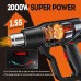 AIUNAOM Heat Gun 2000 W Hot Air Blower 50°C - 650°C Hot Air Blower 2 Air Flow Settings Continuous Temperature Control Widely Used for Heating, Defrosting and Welding