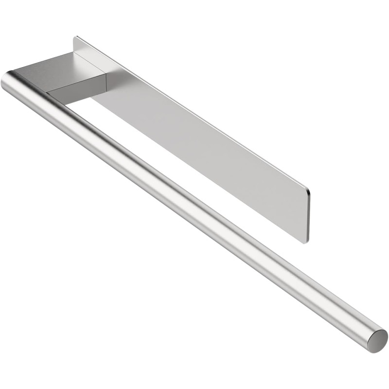 Ibergrif M34453A Towel Rail No Drilling 39 cm 304 Stainless Steel Self-Adhesive Towel Rail for Gluing for Bathroom/Kitchen Accessories, Silver