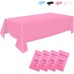CHEPULA Disposable Tablecloths, Pack of 4, Disposable Tablecloths, Waterproof, Rectangular Tablecloths, Suitable for Birthday, Party, Children's Birthday, Wedding, Christmas, 137 x 274 cm, Pink