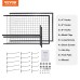 VEVOR Grid Wall Panels 2 Packs Wire Mesh Wall Display Shelves with T Base, Double Sided Grid Wall Panels for Craft Shows, Retail Display with Additional Clips and Hooks