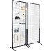 VEVOR Grid Wall Panels 2 Packs Wire Mesh Wall Display Shelves with T Base, Double Sided Grid Wall Panels for Craft Shows, Retail Display with Additional Clips and Hooks