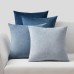 Topfinel Cushion Cover 50 x 50 cm, Blue, Set of 4, Velvet Cushion Covers, Decorative Cushion Cover for Sofa, Bedroom, Living Room, Balcony, Children, Fluffy, Colour Gradient