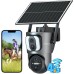 Xega 4G LTE Dual Lens Outdoor Security Camera with SIM Card, 14400 mAh Battery 2K Wireless Solar IP Camera Without WiFi, Personal Recognition, 355°/100° Swivel, Night Vision, 2-Way Audio, IP66