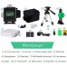 Cross Line Laser Green Self-Levelling Laser 4 x 360 Degrees Construction Laser Cross Laser Line Laser with Rechargeable 4800 mAh Battery for Indoor Construction Site