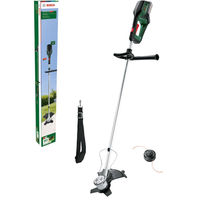 Bosch AdvancedBrushCut 36V-23-750 Cordless Brush Cutter for More Demanding Free-Cutting 36 Volt System Cutting Circle Diameter: 33 cm (Thread), 23 cm (Knife), 1 x Battery 2.0 Ah and Charger