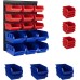 BAKAJI Wall Panel 16 Pieces with Tool Containers for Workshop Tool Holder Garage Wall Mounted 9 Small and 6 Medium Boxes Removable and Stackable