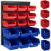 BAKAJI Wall Panel 16 Pieces with Tool Containers for Workshop Tool Holder Garage Wall Mounted 9 Small and 6 Medium Boxes Removable and Stackable