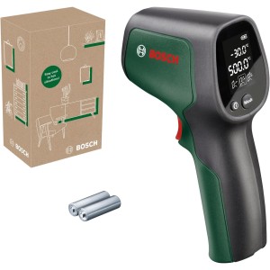 Bosch UniversalTemp Infrared Thermometer (-30°C to +500°C, Easy and Precise Measurement, 3 Predefined Material Groups, in E-Commerce Box)