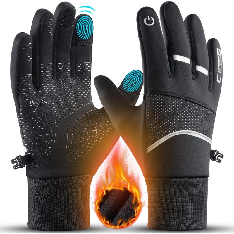 KynciLOR Winter Gloves Men's Warm, Touchscreen Cycling Gloves, Non-Slip, Windproof and Cold-Resistant Gloves for Cycling, Skiing and Working