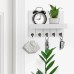 Kldgris Wooden Key Rack with Shelf, Decorative Wooden Wall Shelf with 5 Key Hooks, for Entrance, Hallway, Bedroom, Living Room, White