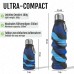 Perfekto24 Foldable Drinking Bottle - BPA-Free, Leak-Proof - High-Quality Silicone - Ideal Festival Accessory and Practical Outdoor Companion with Carabiner (Dark Blue)