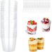 aghoer Pack of 25 Dessert Cups with 25 Spoons, 6.7 oz / 200 ml Shot Cups, Dessert Glasses, Reusable for Ice Cream Food, Dessert Party, Picnic