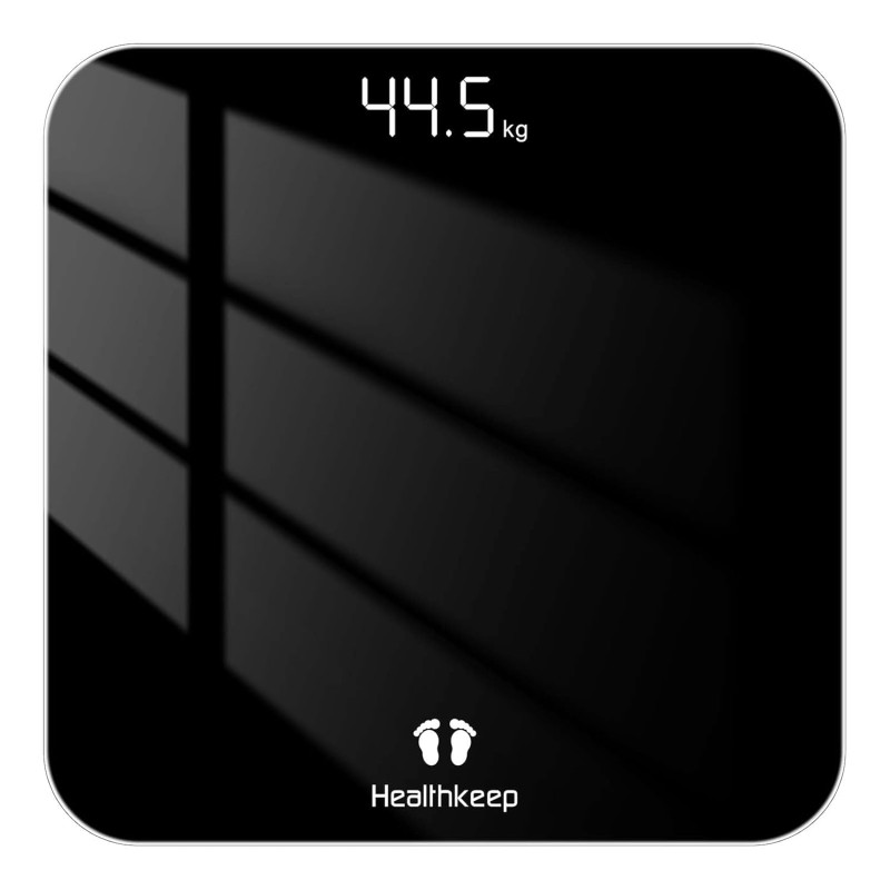 Body Scales with High Precision Sensors: Precision Digital Safety Glass Bathroom Scales, Black