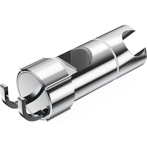 Alyvisun Adjustable Hand Shower Holder with 2 Hooks, Universal Shower Head Holder, No Drilling for 16-27 mm, Chrome-Plated Shower Holder for Shower Rail, 360° Rotatable, Easy Installation