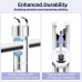 Alyvisun Adjustable Hand Shower Holder with 2 Hooks, Universal Shower Head Holder, No Drilling for 16-27 mm, Chrome-Plated Shower Holder for Shower Rail, 360° Rotatable, Easy Installation