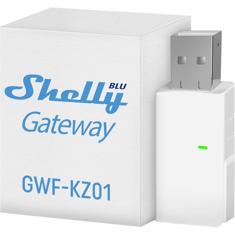 Shelly BLU Gateway Bluetooth WiFi Gateway USB-A Dongle Home Automation Compatible with Alexa & Google Home iOS Android App Wireless WiFi Repeater No Hub Required