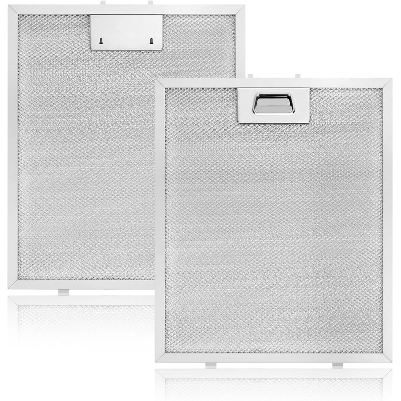 2 x Metal Grease Filter for Cooker Hood 320 x 260 mm Filter Metal Replacement Filter Aluminium Grease Filter Replacement Filter Metal Grease Filter Universal for Kitchen Extractor Hoods