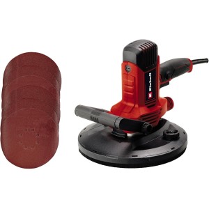 Einhell Drywall Sander TC-DWS 225 (1220 W, Sanding Disc with Brush Ring, Integrated Dust Extraction, Includes 6x Diameter 225 mm Sandpaper)