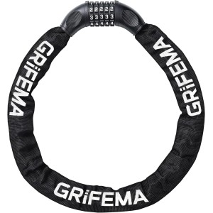 GRIFEMA Bicycle Lock with Numbers and High Security Level Chain Lock with Code Combination Hardened Steel Chain Links 7mm x 900mm Black
