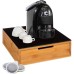 Avilia Space Saving Bamboo Capsule Dispenser with 2 Drawers for Capsules, Coffee Pods and Sugar