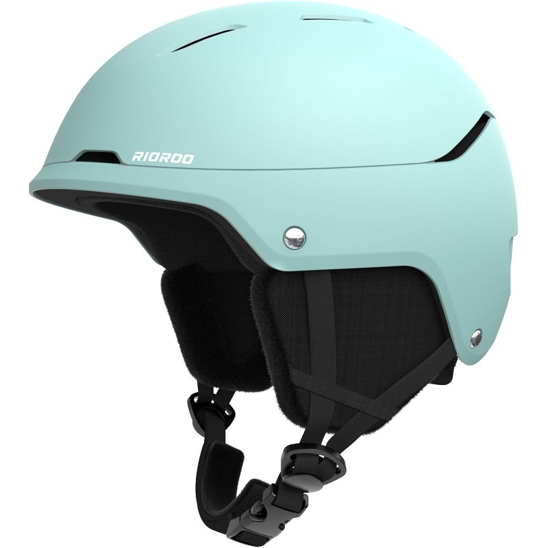 RIOROO ски каска, ски каски за мъже, жени, тийнейджъри, регулируем размер, топли ушни подложки, сноуборд каска, лека ски каска с регулируема вентилационна система, съвместима със ски очила