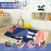 Children's Sleeping Bag Double Zip Soft Warm Foldable Children's Sleeping Bag with Removable Cushion for Girls Boys Easy Clean Sleeping Bag for Outdoor Indoor Camping 150 x 60 cm