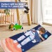 Children's Sleeping Bag Double Zip Soft Warm Foldable Children's Sleeping Bag with Removable Cushion for Girls Boys Easy Clean Sleeping Bag for Outdoor Indoor Camping 150 x 60 cm