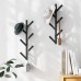 LOFTPLUS Wall Coat Rack Metal Jacket Holder Wall - 41 cm Vertical Coat Rack with 6 Hooks, Coat Hooks for Hanging Jackets, Coats, Hats, Scarves and Handbags (Black)