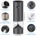 Salt and Pepper Mills Electric Set of 2 Battery Operated Spice Mills LED Light and Adjustable Coarseness Black