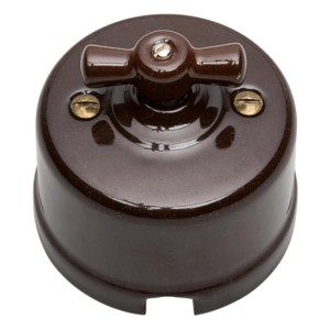 Surface-Mounted Switch Brown Porcelain for Surface