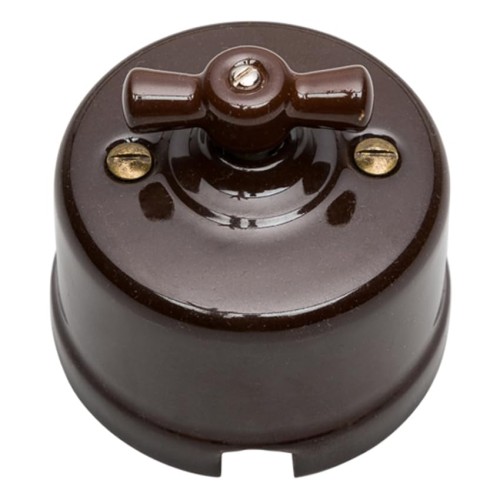 Surface-Mounted Switch Brown Porcelain for Surface