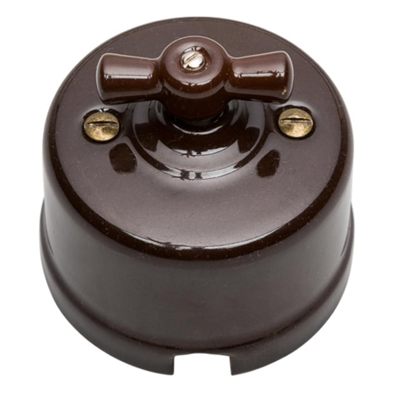 Surface-Mounted Switch Brown Porcelain for Surface