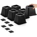 Mezchi Bed Risers 4 Inch Heavy Duty Bed Risers, Sturdy Furniture Risers, Perfect as Furniture Frame Lift, Table Risers, Couch Risers, Desk Risers, Black, 6 Pack