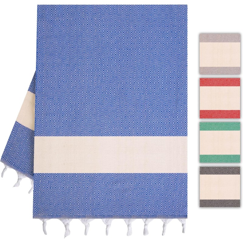 Heré Mood Cotton Hammam Towel & Sauna Towel for Men & Women - Lightweight, Absorbent & Quick Drying. Ideal as Beach Towel, Shower Towel, Bath Towel, Yoga Towel, Travel Towel & Sauna Accessories