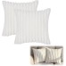 CAREDGO Set of 2 Cushion Covers, Decorative Cushion Covers, 40 cm x 40 cm, Velvet Winter Pillowcase, White Plush Cushion Cover, Decorative Cushion Cover for Sofa, Bed