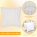CAREDGO Set of 2 Cushion Covers, Decorative Cushion Covers, 40 cm x 40 cm, Velvet Winter Pillowcase, White Plush Cushion Cover, Decorative Cushion Cover for Sofa, Bed