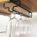 Laufunjoy Pack of 3 Wine Glasses Holder, Glass Holder for Wine Glasses, Stemware, Wine Glass Holder, Glass Holder, Metal Glass Rail Holder, Under Cabinet Wine Glass Rack for Kitchen, Bar, Restaurant,