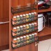 Pack of 4 Spice Rack Organiser, Wall Mounted, Spice Rack Shelves with Glue or Screw Mounted, Storage Bottles, Spice Organiser for Kitchen, Pantry, Cupboard Door