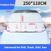 CaiTang Car Windscreen Cover, Windscreen Cover with 5 Magnets, Windscreen Cover, Car Windscreen Cover, Foldable Against Sun, Snow, Frost, Dust, 225 x 110 cm