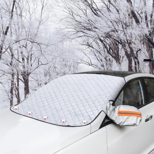CaiTang Car Windscreen Cover, Windscreen Cover with 5 Magnets, Windscreen Cover, Car Windscreen Cover, Foldable Against Sun, Snow, Frost, Dust, 225 x 110 cm