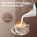 OMISOON 4-in-1 Electric Milk Frother, 400 ml, Automatic Milk Frother Induction 500 W, Automatic Shut-Off, for Warm and Cold Milk Froth, Latte Macchiato, Cappuccino, Black