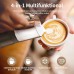 OMISOON 4-in-1 Electric Milk Frother, 400 ml, Automatic Milk Frother Induction 500 W, Automatic Shut-Off, for Warm and Cold Milk Froth, Latte Macchiato, Cappuccino, Black