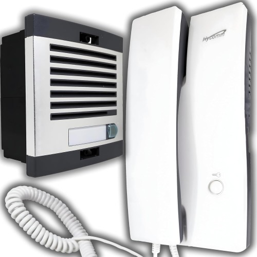 Retoo Door Intercom System Intercom System 1 Single Family House Surface Mounting 230 V AC 50/60 Hz Universal Flush-Mounted 2-Wire Plate 13 x 13 x 6 cm Intercom System 21 x 10.8 x 6.5 cm White