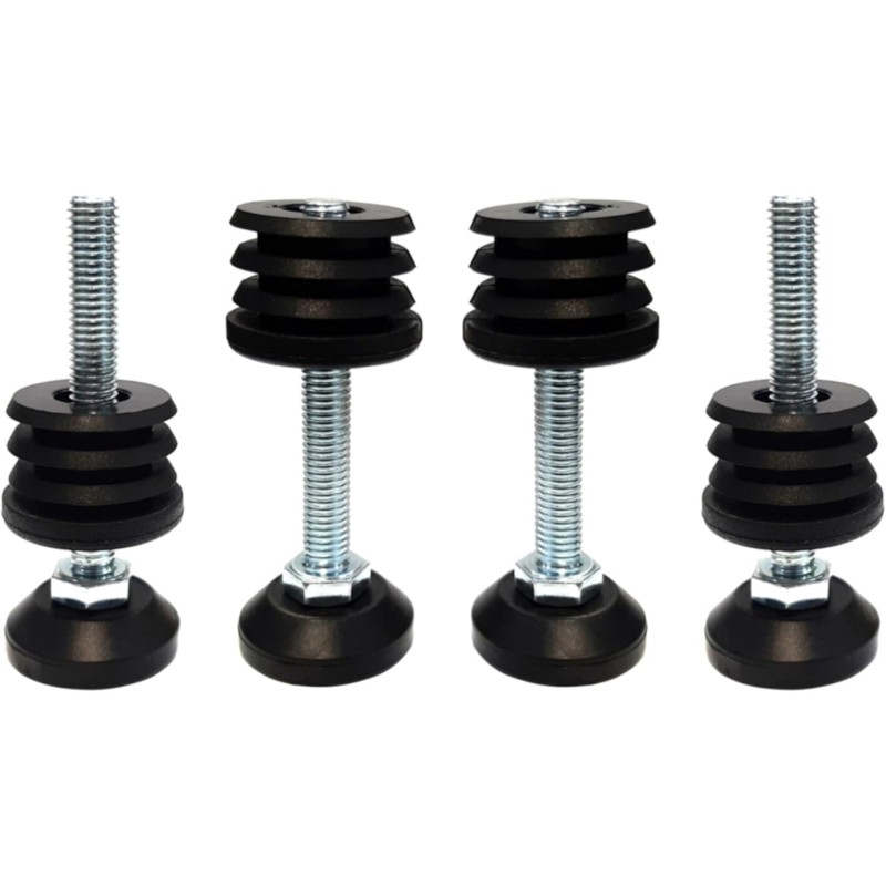 cyclingcolors 4 x Threaded Plugs Round Tube Adjustable Screw Foot Furniture Foot End Cap 32 mm