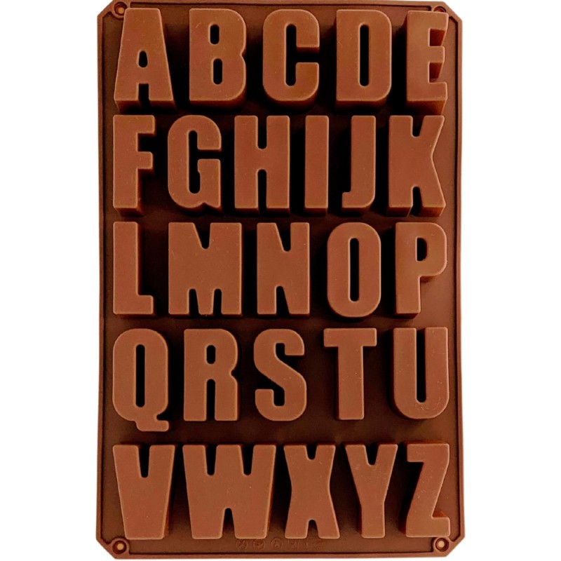 NPEX Silicone 26 Letters (5.5 cm) A-Z Extra Stable Alphabet Soap Mould, Silicone Mould Baking Mould, Chocolate Mould, Cake, Baking, UV Resin Casting Mould, Non-Stick Epoxy Resin Mould, Chocolate