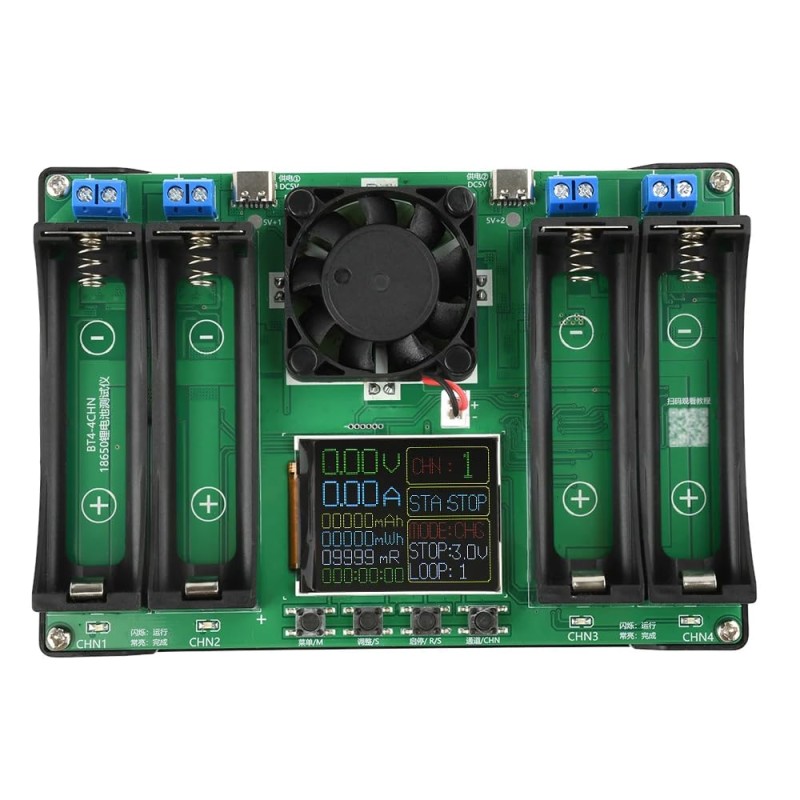 DollaTek Digital Display Battery Capacity Internal Resistance Tester 18650 Lithium Battery Power Detector Module 4 Channels
