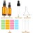 Litimkat Pack of 5 Brown Glass Spray Bottles, 2 x 50 ml, 3 x 30 ml Spray Bottles with Fine Mist, Small Perfume Atomiser with Filling Tool and Sticker, Reusable Atomiser Spray Bottle
